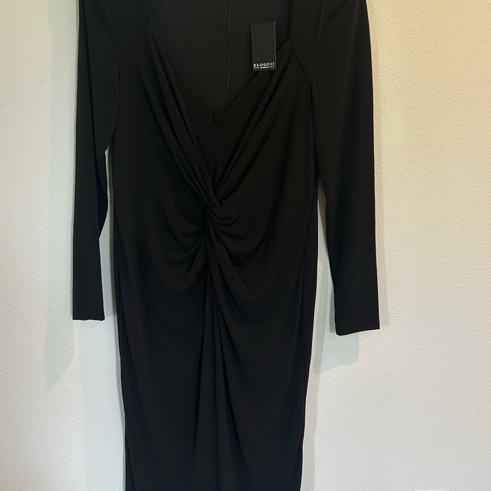 Eloquii Black Sheath Dress with Sweetheart Neckline